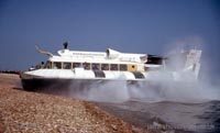 The SRN6 with the Inter-Service Hovercraft Trials Unit, IHTU - Transition from water to land (submitted by Pat Lawrence).